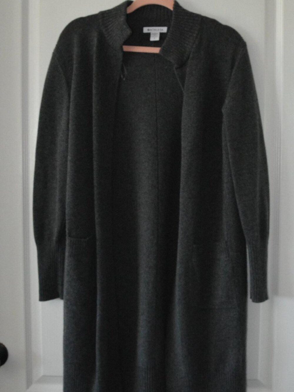 Athleta Spirit Refined Wool Cashmere Wrap Cardigan Women's size Small Charcoal